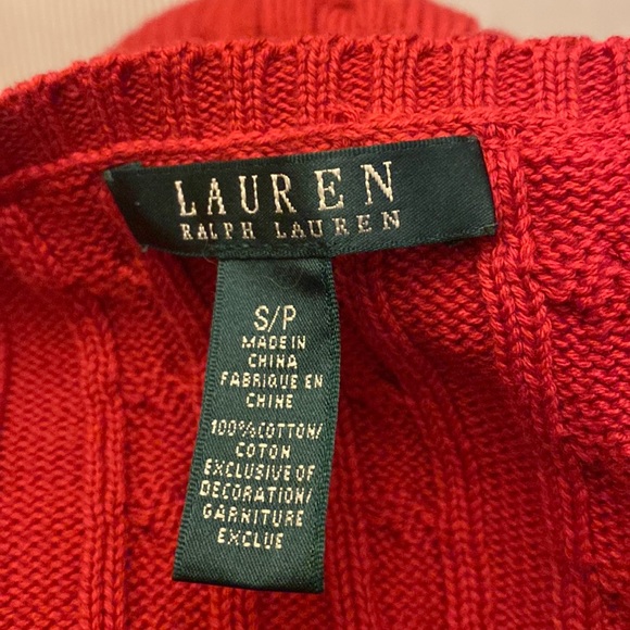 Lauren Ralph Lauren beautiful 100% cotton v neck sweater - Picture 7 of 8